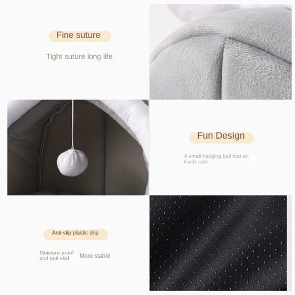 Enclosed Four-Season Cat House & Bed